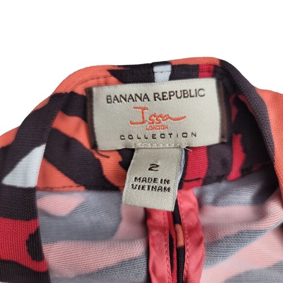 Banana Republic Issa Belted Animal Print Kimono Dress Size 2 Orange Black Wrap - Picture 4 of 7